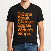 Tbone Steak Cheese Eggs And WelchS Grape Funny V-Neck T-Shirt