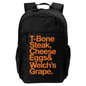 Tbone Steak Cheese Eggs And WelchS Grape Funny Daily Commute Backpack