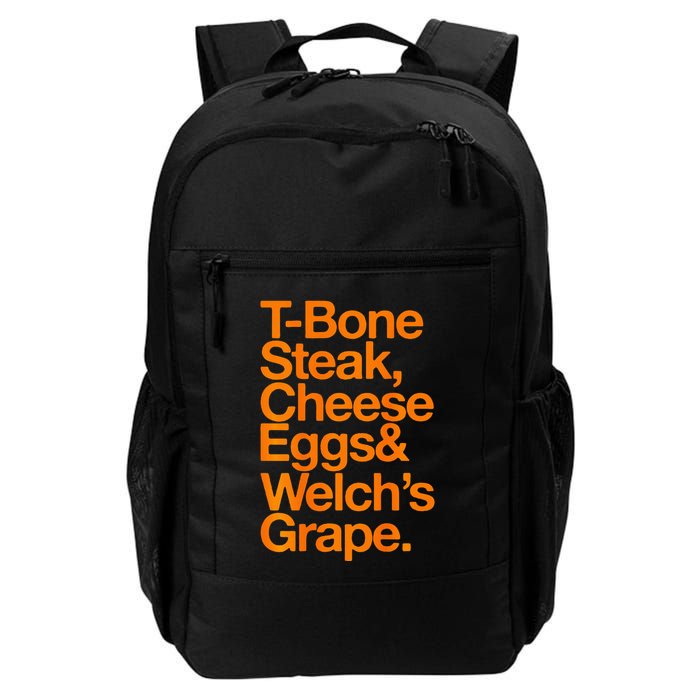 Tbone Steak Cheese Eggs And WelchS Grape Funny Backpack