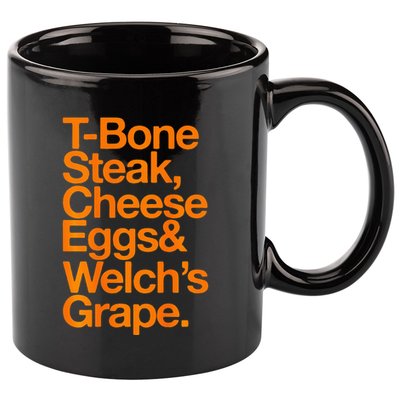 Tbone Steak Cheese Eggs And WelchS Grape Funny 11oz C Handle Ceramic Mug