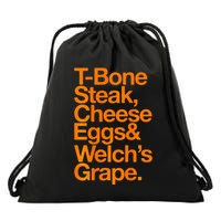 Tbone Steak Cheese Eggs And WelchS Grape Funny Drawstring Bag