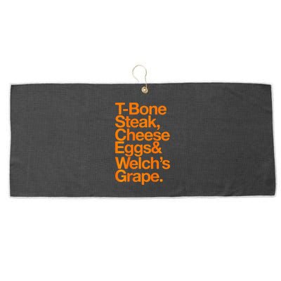 Tbone Steak Cheese Eggs And WelchS Grape Funny Large Microfiber Waffle Golf Towel