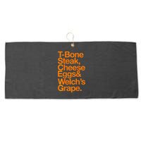 Tbone Steak Cheese Eggs And WelchS Grape Funny Large Microfiber Waffle Golf Towel