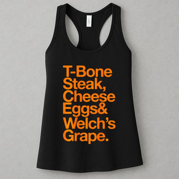 Tbone Steak Cheese Eggs And WelchS Grape Funny Womens Tank Top