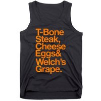 Tbone Steak Cheese Eggs And WelchS Grape Funny Tank Top