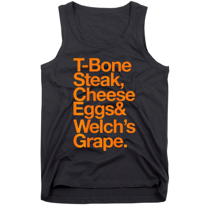 Tbone Steak Cheese Eggs And WelchS Grape Funny Tank Top