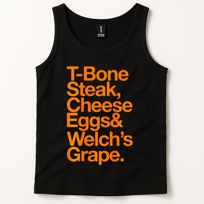 Tbone Steak Cheese Eggs And WelchS Grape Funny Tank Top