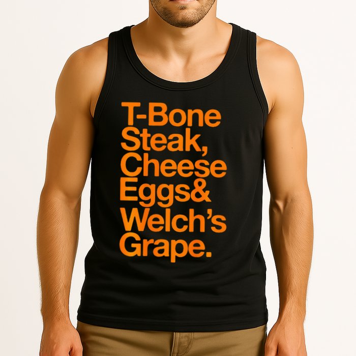 Tbone Steak Cheese Eggs And WelchS Grape Funny Tank Top