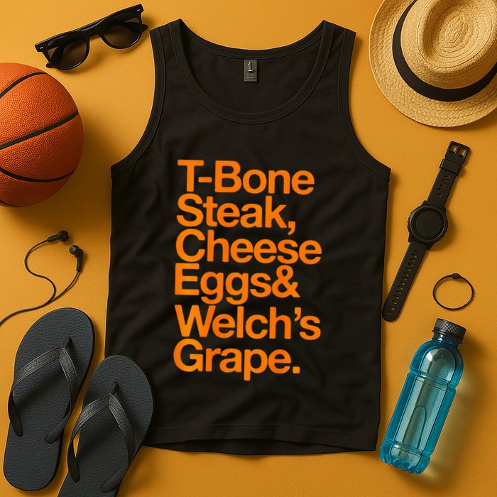 Tbone Steak Cheese Eggs And WelchS Grape Funny Tank Top