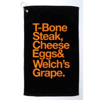 Tbone Steak Cheese Eggs And WelchS Grape Funny Golf Towel