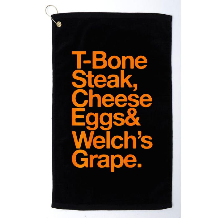 Tbone Steak Cheese Eggs And WelchS Grape Funny Golf Towel