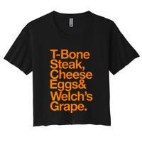 Tbone Steak Cheese Eggs And WelchS Grape Funny Crop Top