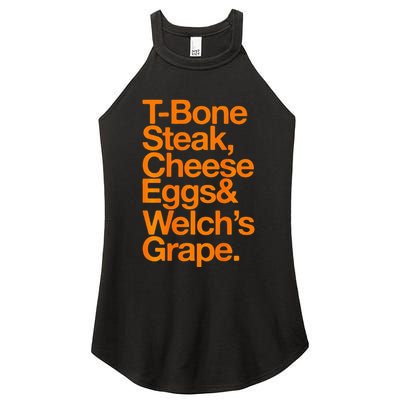 Tbone Steak Cheese Eggs And WelchS Grape Funny Women's Perfect Tri Rocker Tank