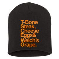 Tbone Steak Cheese Eggs And WelchS Grape Funny Short Acrylic Beanie