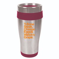 Tbone Steak Cheese Eggs And WelchS Grape Funny 16oz Travel Tumbler