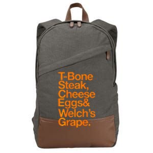 Tbone Steak Cheese Eggs And WelchS Grape Funny Cotton Canvas Backpack