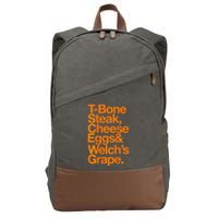 Tbone Steak Cheese Eggs And WelchS Grape Funny Cotton Canvas Backpack