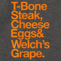 Tbone Steak Cheese Eggs And WelchS Grape Funny Vector Backpack