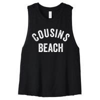 The Summer Cousins Beach I Turned Pretty College Letters Women's Racerback Cropped Tank