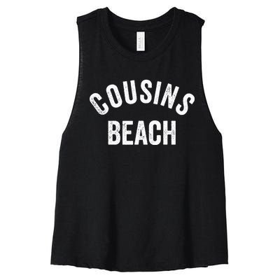 The Summer Cousins Beach I Turned Pretty College Letters Women's Racerback Cropped Tank