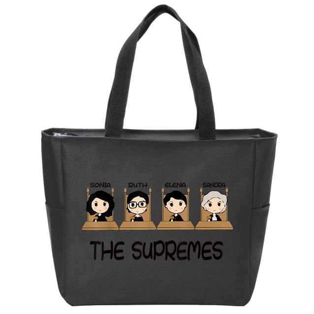 The Supreme Court Cute RBG Sonia Sotomayor Elena Kagan Sandra Lover Zip Tote Bag