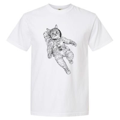 Tabby Space Cat Astronaut Kitty Graphic Garment-Dyed Heavyweight T-Shirt