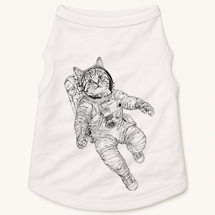 Tabby Space Cat Astronaut Kitty Graphic Doggie Tank