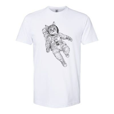 Tabby Space Cat Astronaut Kitty Graphic Softstyle CVC T-Shirt