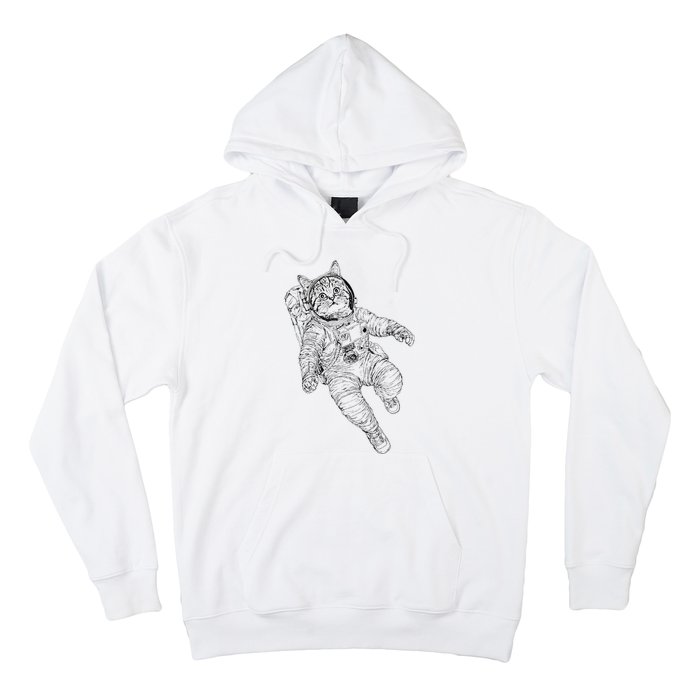 Tabby Space Cat Astronaut Kitty Graphic Hoodie