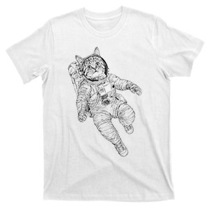 Tabby Space Cat Astronaut Kitty Graphic T-Shirt