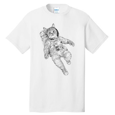 Tabby Space Cat Astronaut Kitty Graphic Tall T-Shirt