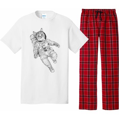 Tabby Space Cat Astronaut Kitty Graphic Pajama Set