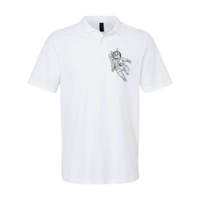 Tabby Space Cat Astronaut Kitty Graphic Softstyle Adult Sport Polo