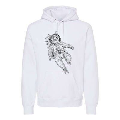 Tabby Space Cat Astronaut Kitty Graphic Premium Hoodie