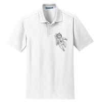 Tabby Space Cat Astronaut Kitty Graphic Dry Zone Grid Polo