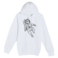 Tabby Space Cat Astronaut Kitty Graphic Premium Pullover Hoodie