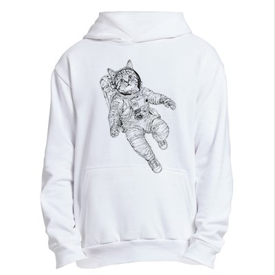 Tabby Space Cat Astronaut Kitty Graphic Urban Pullover Hoodie