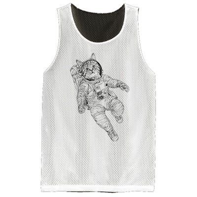 Tabby Space Cat Astronaut Kitty Graphic Mesh Reversible Basketball Jersey Tank