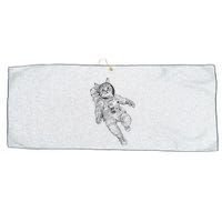 Tabby Space Cat Astronaut Kitty Graphic Large Microfiber Waffle Golf Towel