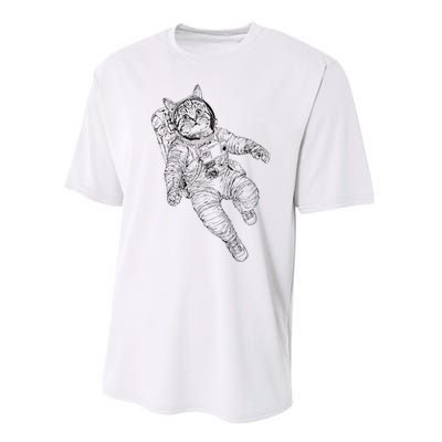 Tabby Space Cat Astronaut Kitty Graphic Performance Sprint T-Shirt