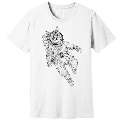 Tabby Space Cat Astronaut Kitty Graphic Premium T-Shirt