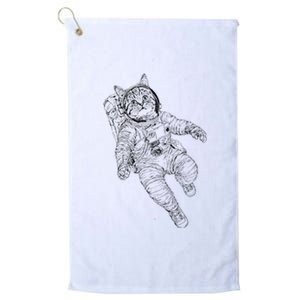 Tabby Space Cat Astronaut Kitty Graphic Platinum Collection Golf Towel