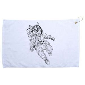 Tabby Space Cat Astronaut Kitty Graphic Grommeted Golf Towel