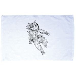 Tabby Space Cat Astronaut Kitty Graphic Microfiber Hand Towel