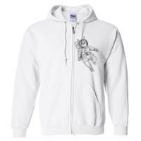 Tabby Space Cat Astronaut Kitty Graphic Full Zip Hoodie