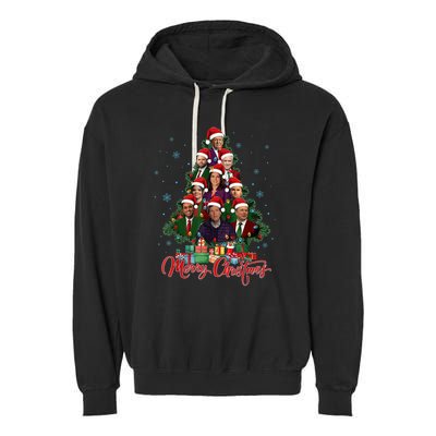 Trump Supporter Christmas Tree Dream Team Daddys Home 45 47 Garment-Dyed Fleece Hoodie