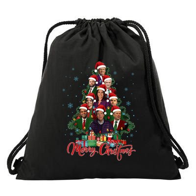 Trump Supporter Christmas Tree Dream Team Daddys Home 45 47 Drawstring Bag