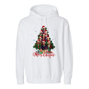 Trump Supporter Christmas Tree Dream Team Daddys Home 45 47 Garment-Dyed Fleece Hoodie