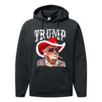 Trump Santa Cowboy Hat Christmas Texas Western Howdy Xmas Performance Fleece Hoodie