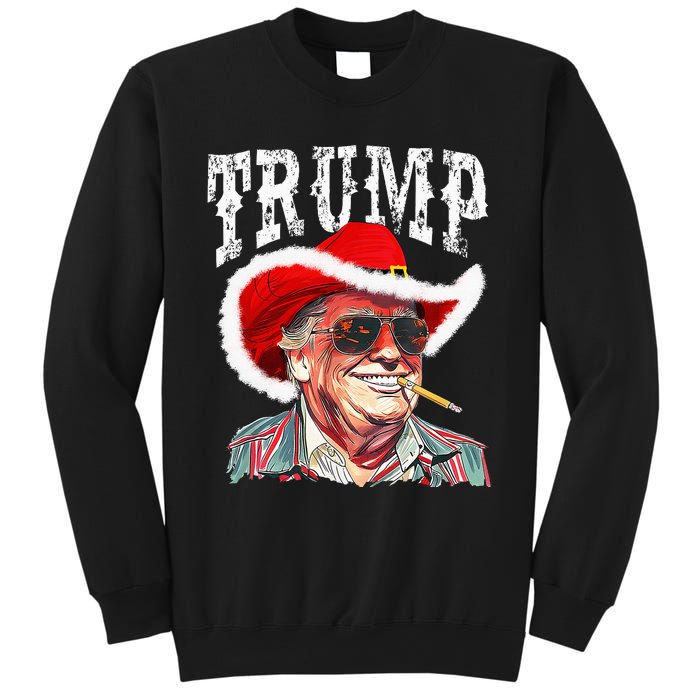 Trump Santa Cowboy Hat Christmas Texas Western Howdy Xmas Sweatshirt